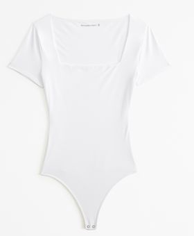 Abercrombie & Fitch Seamless Short-Sleeve Squareneck Bodysuit M