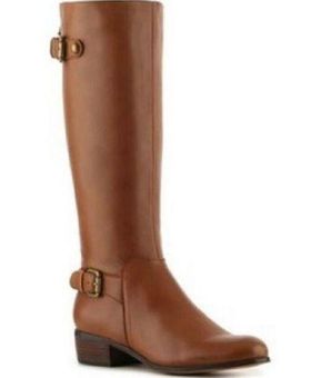 Corso Como Francine Genuine Leather knee high Tall Tan Riding