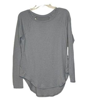 Apana Womens Yoga Top Size Small Gray LS Pullover Athletic