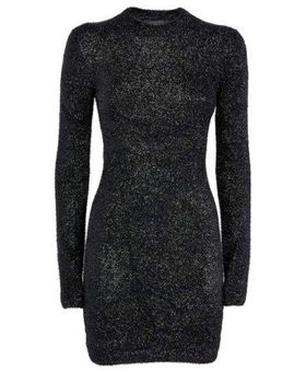 ALLSAINTS Black Sparkle Mini Dress Long Sleeve Size M Size M - $164 - From  Hannah