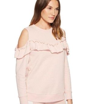 Cold shoulder ruffle on sale sweater