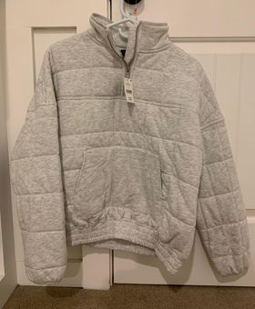 Quilted Zip Through Fleece Gray - $20 