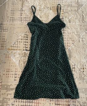 brandy melville amara dress, dark green with little