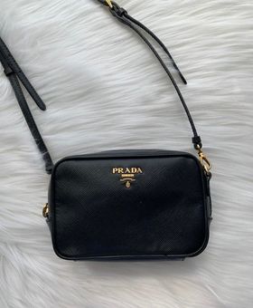 Prada Black Saffiano Leather Mini Zip-Top Camera Crossbody Bag 1N1674 -  Yoogi's Closet