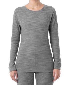 Fruit of the Loom Womens Size XL 16-18 Grey Long Sleeve Thermal