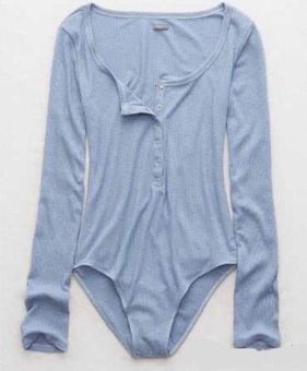 Aerie Long Sleeve Henley Bodysuit