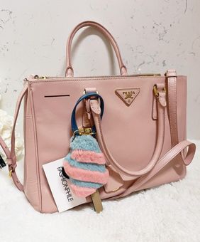 Prada, Bags, Prada Saffiano Lux Medium Galleria Double Zip Tote Bag Nude  Pink