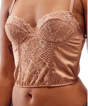 UO Ava Lace & Satin Corset Top