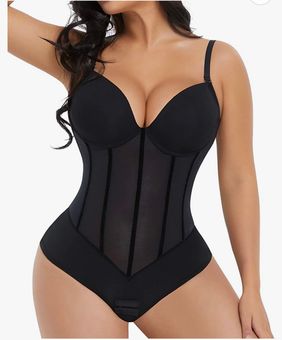 Feelingirl Thong Shapewear Bodysuit for Women Tummy Control V Neck Mesh  Jumpsuit Slim Tops Black - $29 New With Tags - From jello