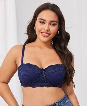 SheIn 42C Underwire Balconette Bra Blue - $13 - From Rayna