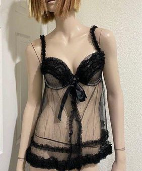 Lace and Mesh Push-up Babydoll