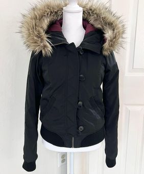 Hollister Faux Fur Trim Bomber Jacket Black Size XS - $65 (45% Off Retail)  - From lily