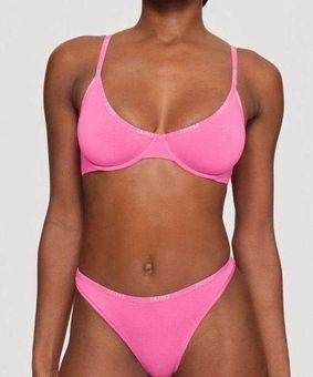 SKIMS cotton logo underwire demi bra in sugar pink nwt size 34c - $42 New  With Tags - From Marissa