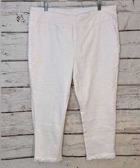 Soft Surroundings Slimsations Fringe Cropped Stretch Denim Leggings White- Large - $33 - From Rene