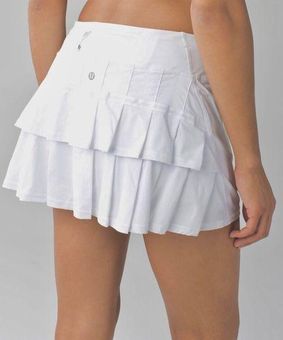 Lululemon Run Pace Setter Skirt Pleated Size 4 Regular All White