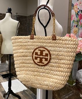 Tory Burch Straw Raffia Tote Handbag Purse Tan - $261 (47% Off