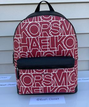 Michael Kors MK Cooper Graphic Logo Backpack- Flame/Black Black - $159 (70%  Off Retail) New With Tags - From Kash