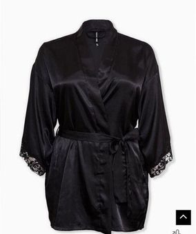 Torrid [] Satin And Lace Short Lingerie Robe- Size 0X Black Size L - $25 -  From Melissa