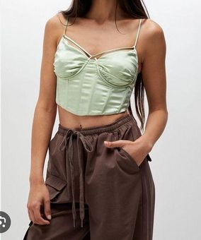 Satin Corset Crop Top