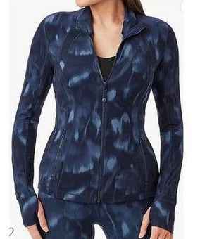 Members Mark Zen active tie dye blue jacket + black compression