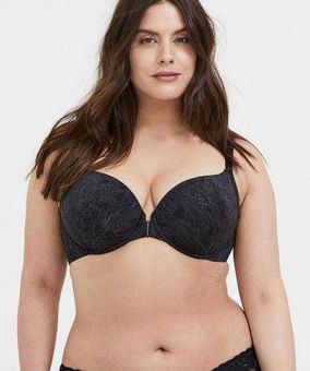 Torrid Underwire Front Clasp Snakeskin Lightly Padded Bra Black