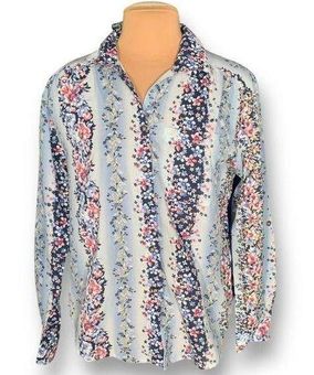 Vintage Tapestry Flower Pattern Shirt