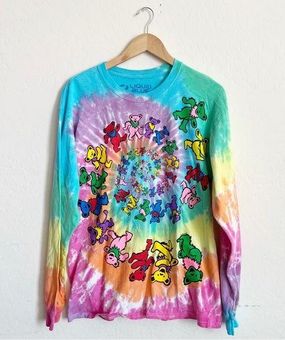 Grateful Dead Spiral Bears Tie-Dye Long Sleeve Shirt