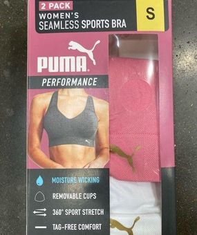 Puma, Intimates & Sleepwear, Puma Womens Seamless Sports Bra 2 Pack Pink  Navy Size S