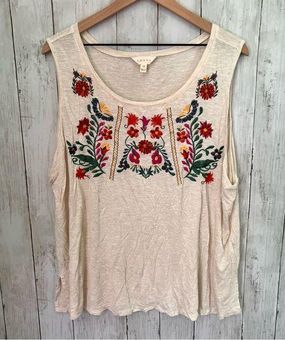 Adiva Embroidered Tank Tops for Women
