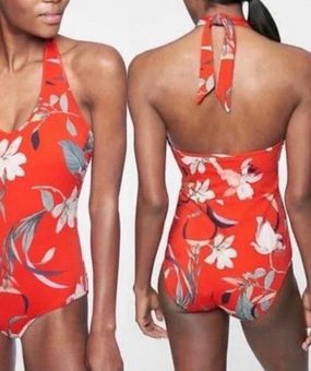 Athleta Waimea Floral Plunge Halter One Piece Swimsuit - size XS - $25 -  From Erica