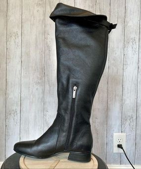 Aquatalia Lala Waterproof Leather Over the Knee Boots Size