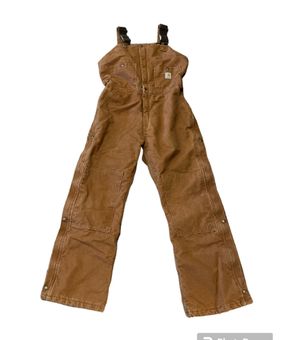 Carhartt Men's - Quilt-Lined Washed Duck - Brown Bib Overalls