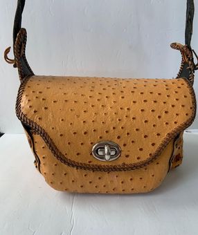 Handmade Orange Ostrich Leather Bag