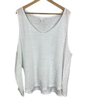 J.Jill Love Linen Tank Top Womens 4X White Sleeveless V-Neck Shirt Basic  Casual - $24 - From Jamie