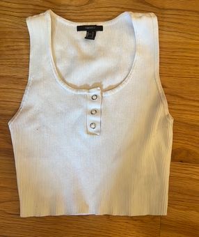 Forever 21 Ribbed Cropped Tank White Size M - $9 (35% Off Retail