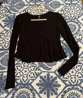 Target Black Long sleeve Crop Top - $10 