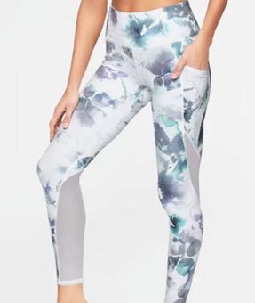 Athleta Watercolor Floral 7/8 Leggings Lilac Mesh Cutouts Size Small - $24  - From Christina