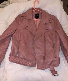 Pink Faux Leather Jacket