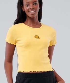 Hollister Sunflower Baby Tee Yellow Size M 7 76 Off Retail