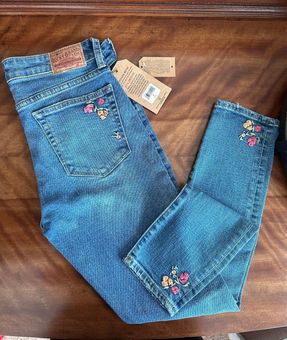 Lucky Brand Mid Rise Ava Skinny Jeans With Floral Embroidery Details Multi  Size 27 - $76 (23% Off Retail) New With Tags - From Jennifer