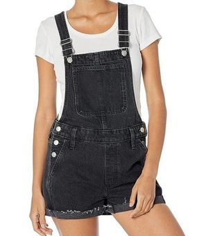 Women's Adirondack Short Overalls in Washed Black