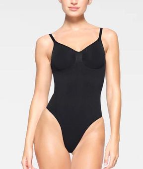 SKIMS LOW BACK Sculpting Thong Bodysuit S Black - $42 (40% Off Retail) -  From Ali