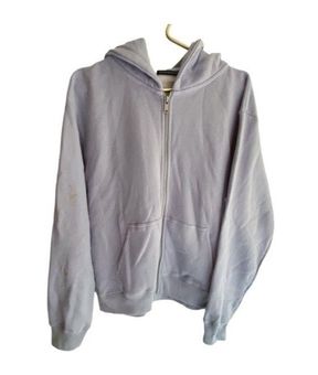 Brandy Melville Light Blue Regular Fit Christy Zip Up Hoodie - $19 - From  Haileys