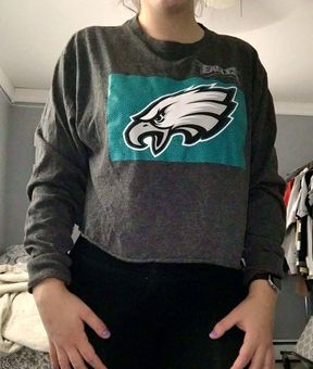 NFL DIY Cropped Philadelphia Eagles Shirt Gray Size XL - $10 (61