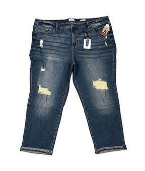 Sofia Vergara Jeans 22 W Bagi Boyfriend Distressed Cuffed