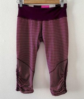 Lululemon Leggings Womens Small Pink Stripe Capri - $27 - From Kristen