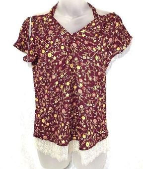 LC Lauren Conrad, Tops, Womens Lc Lauren Conrad Pleat Neck Blouse