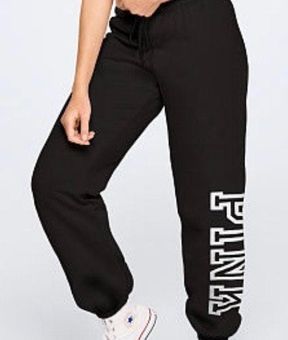 PINK - Victoria's Secret Black Sweatpants - $15 (66% Off Retail