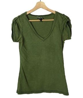 Lucky Brand Olive Green Y2K V-Neck Short Sleeve T-Shirt S - $25 - From Lily