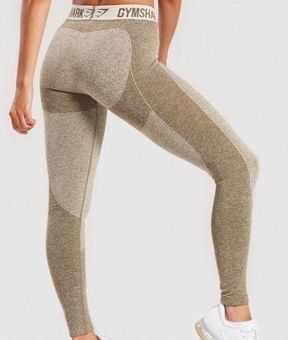 Gymshark Flex Leggings Heather Green Seamless Mid Rise Full Length